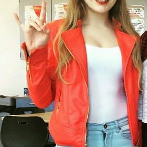 Watermelon-Colored Jacket from Wilsons' Leather